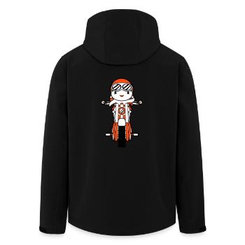 Vogel Motorrad fahren Biker Motorradfahrer Hobby - Recycelte Männer Softshell-Jacke von Stanley/Stella - Schwarz - Hinten - AI Model Male 185 light (185cm)