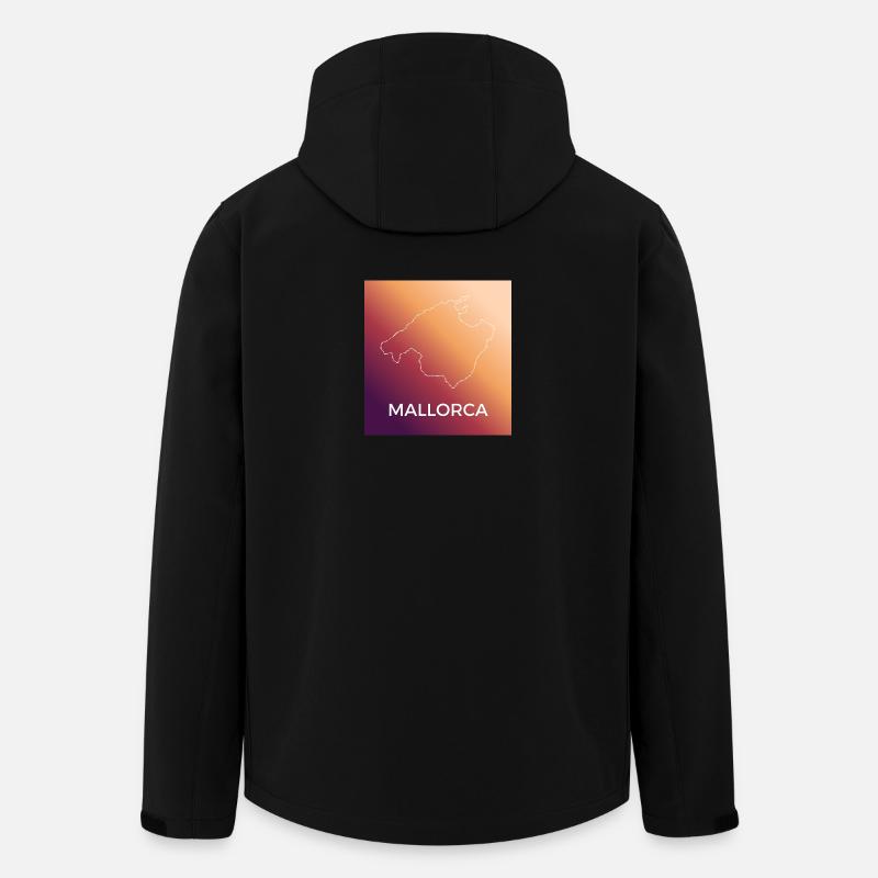 Mallorca outline at sunset - Men’s Recycled Softshell Jacket by Stanley/Stella - black