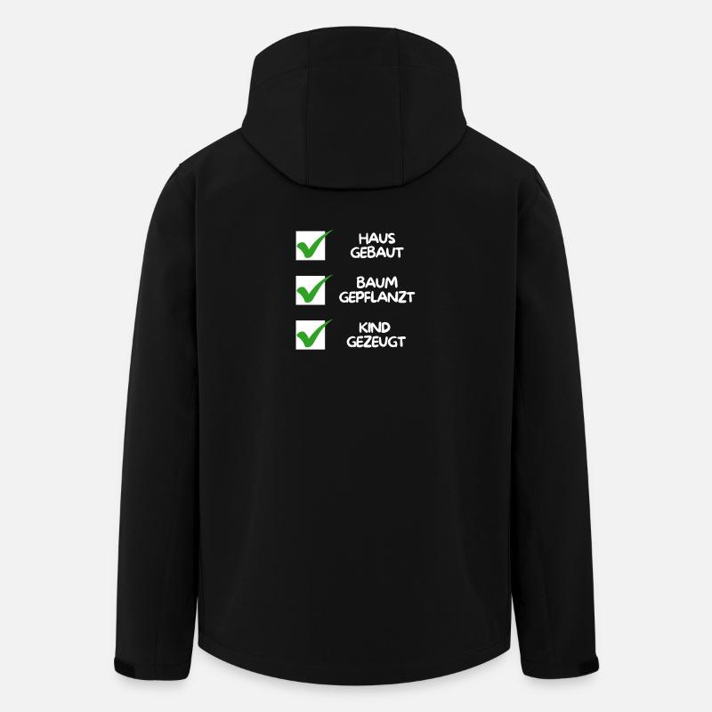 Haus gebaut, Baum gepflanzt, Kind gezeugt (weiß) - Recycelte Männer Softshell-Jacke von Stanley/Stella - Schwarz