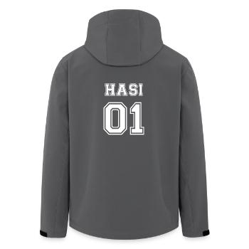 Hasi 01 Number 1 Gift Jersey Partner Look Idea - Men’s Recycled Softshell Jacket by Stanley/Stella - black - Back - AI Model Male 185 light (185cm)