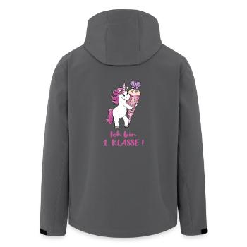 Einhorn mit Zuckertüte Erste Klasse - Recycelte Männer Softshell-Jacke von Stanley/Stella - Schwarz - Hinten - AI Model Male 185 light (185cm)