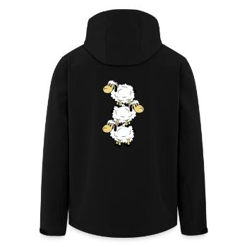 3 Tour de moutons Cirque Acrobaties Trois artistes Fun - Veste softshell homme en polyester recyclé Stanley/Stella - noir - Dos - AI Model Male 185 light (185cm)