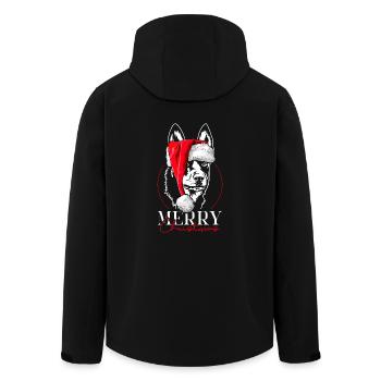 Père Noël Kelpie australien Joyeux Noël Wilsigns - Veste softshell homme en polyester recyclé Stanley/Stella - noir - Dos - AI Model Male 185 light (185cm)