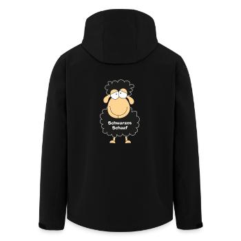 Schwarzes Schaaf - Recycelte Männer Softshell-Jacke von Stanley/Stella - Schwarz - Hinten - AI Model Male 185 light (185cm)