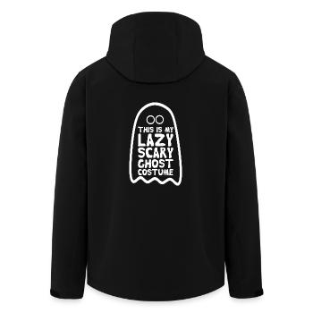 this is my lazy scary ghost costume Halloween - Men’s Recycled Softshell Jacket by Stanley/Stella - black - Back - AI Model Male 185 light (185cm)