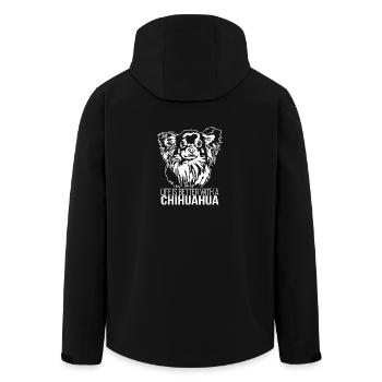 Chihuahua life is better Dogs Wilsigns - Men’s Recycled Softshell Jacket by Stanley/Stella - black - Back - AI Model Male 185 light (185cm)