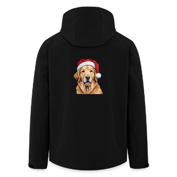 Christmas golden retriever - Men’s Recycled Softshell Jacket by Stanley/Stella - black - Back - AI Model Male 185 light (185cm)