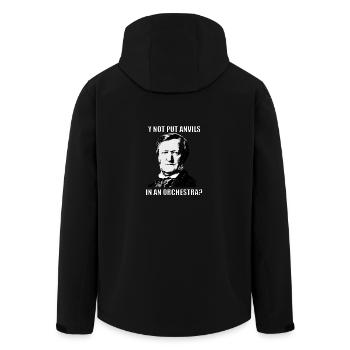 Classical Music Meme Wagner "Put Anvils" - Men’s Recycled Softshell Jacket by Stanley/Stella - black - Back - AI Model Male 185 light (185cm)