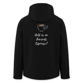 Gibt Es Im Jenseits Espresso Kaffee Shirt - Recycelte Männer Softshell-Jacke von Stanley/Stella - Schwarz - Hinten - AI Model Male 185 light (185cm)