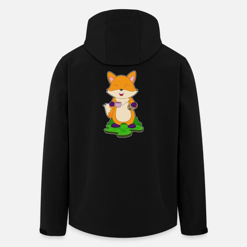 Fuchs Kaffee Cookie - Recycelte Männer Softshell-Jacke von Stanley/Stella - Schwarz