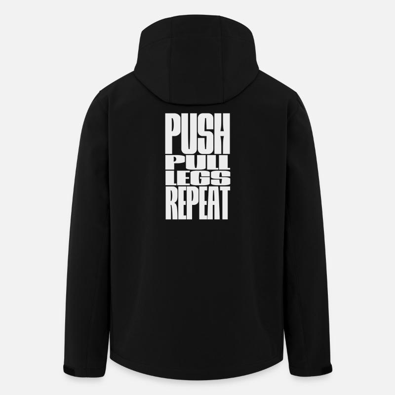 PUSH PULL LEGS WIEDERHOLEN - Recycelte Männer Softshell-Jacke von Stanley/Stella - Schwarz