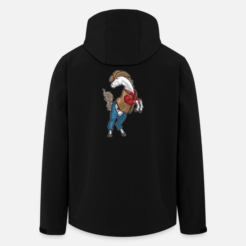 Pferd Cowboy Cowboyhut - Recycelte Männer Softshell-Jacke von Stanley/Stella - Schwarz