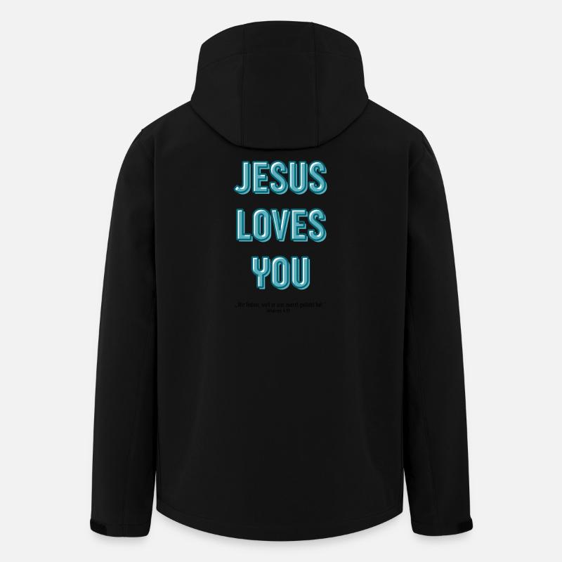 Jésus t’aime en script 3D - Veste softshell homme en polyester recyclé Stanley/Stella - noir