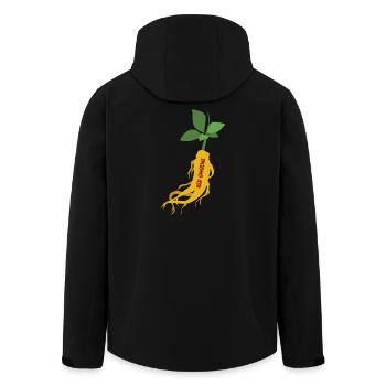 Koreanischer Roter Ginseng – Power Wurzel - Recycelte Männer Softshell-Jacke von Stanley/Stella - Schwarz - Hinten - AI Model Male 185 light (185cm)
