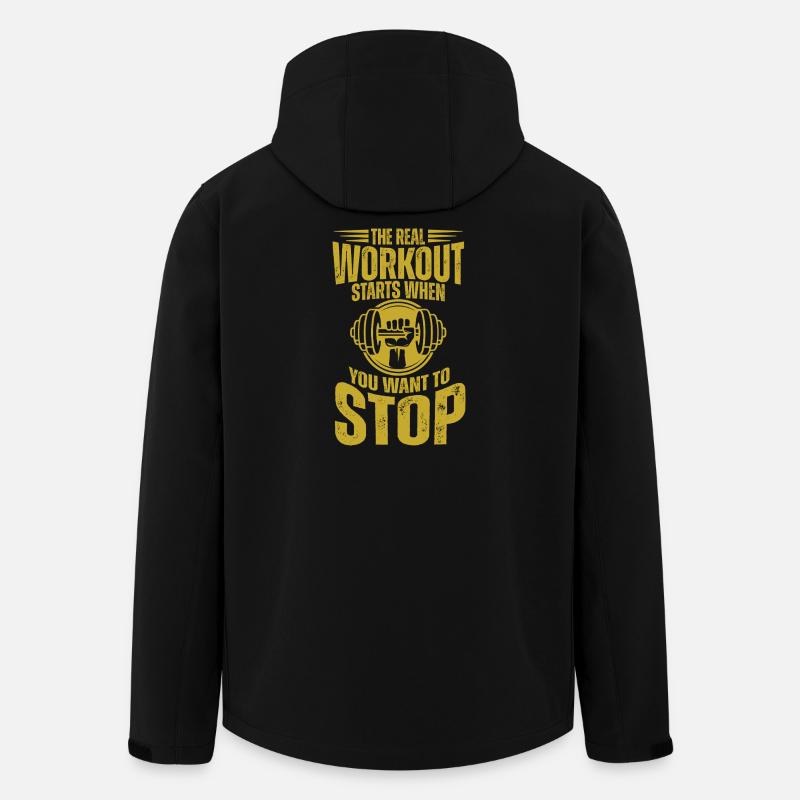 Echtes Workout startet, wenn du aufgibst - Recycelte Männer Softshell-Jacke von Stanley/Stella - Schwarz