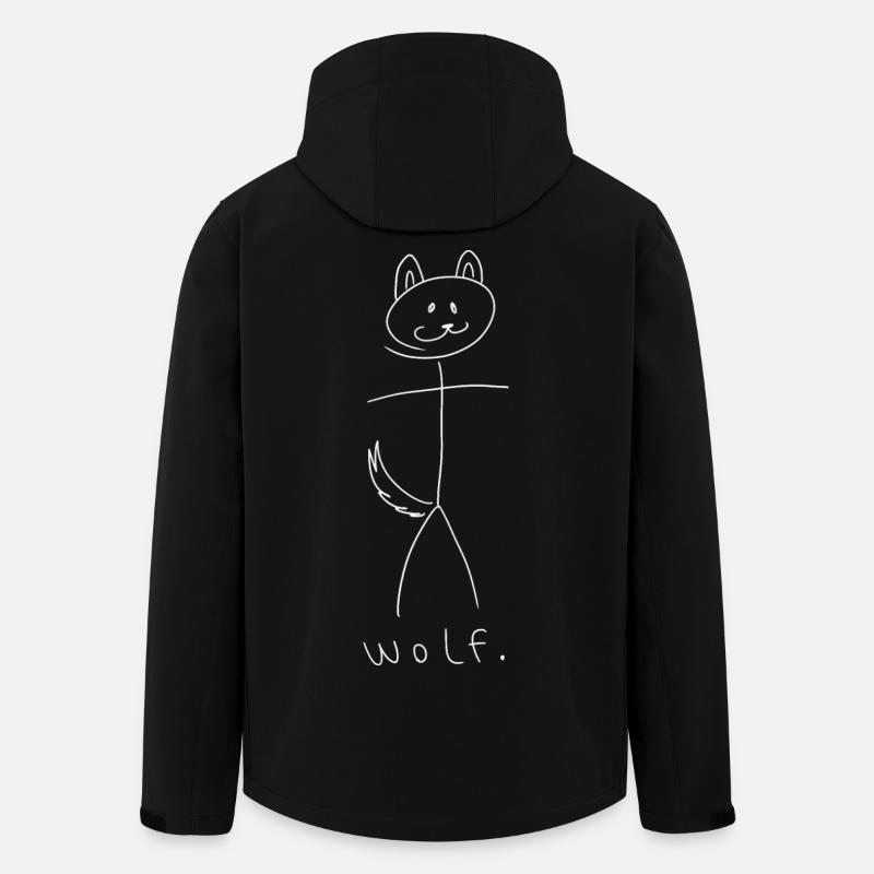 loup. (lignes blanches) (par Leni Riosa) - Veste softshell homme en polyester recyclé Stanley/Stella - noir