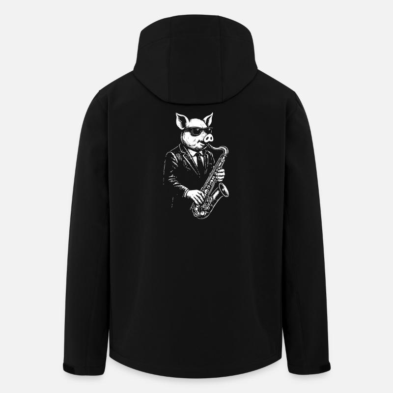 Pig Sax Maestro en costume - Veste softshell homme en polyester recyclé Stanley/Stella - noir