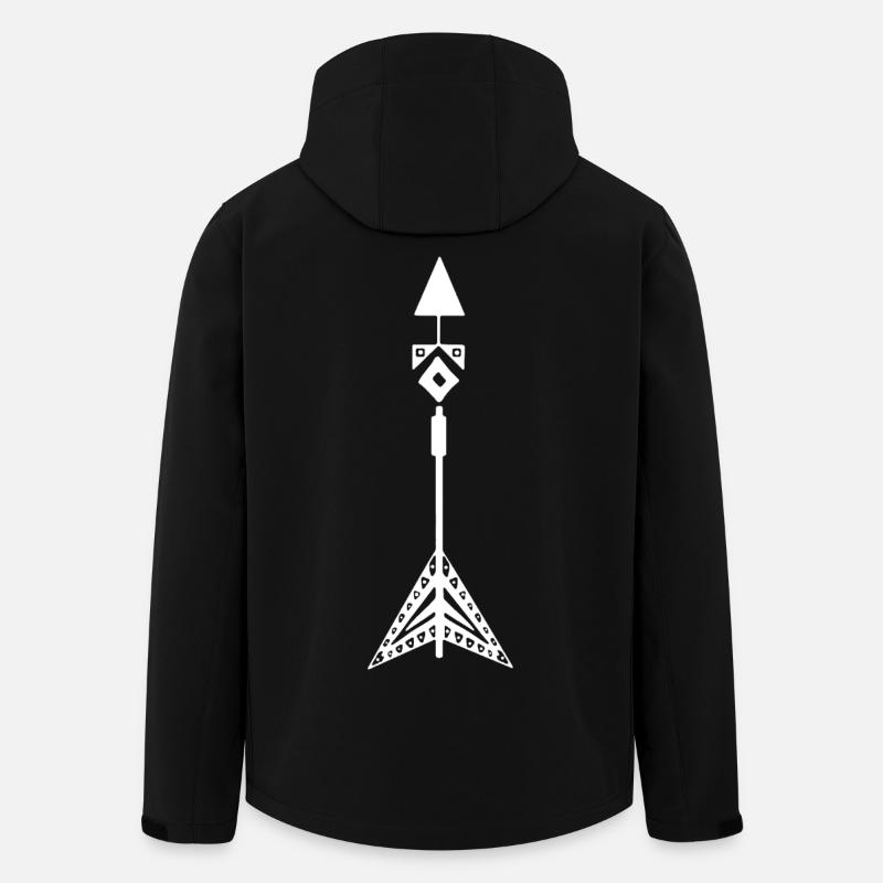 Symbole blanc d'une flèche amérindienne - Veste softshell homme en polyester recyclé Stanley/Stella - noir