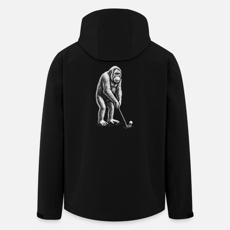 Orangutan-Golfputts - Recycelte Männer Softshell-Jacke von Stanley/Stella - Schwarz