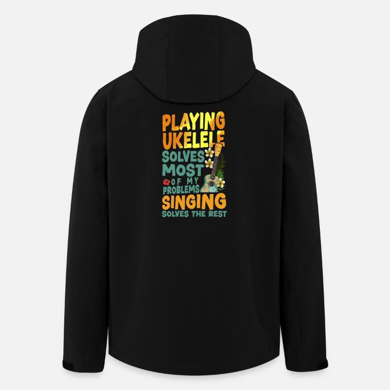 Hawaiian Ukulele Uke Playing - Men’s Recycled Softshell Jacket by Stanley/Stella - black
