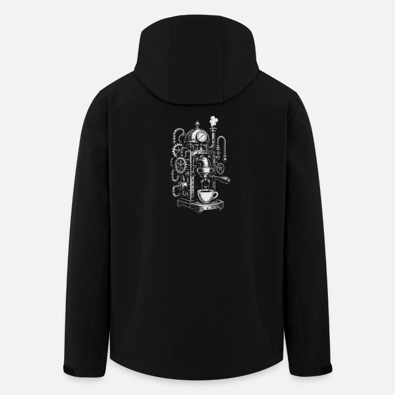Steampunk-Espressomaschine - Recycelte Männer Softshell-Jacke von Stanley/Stella - Schwarz