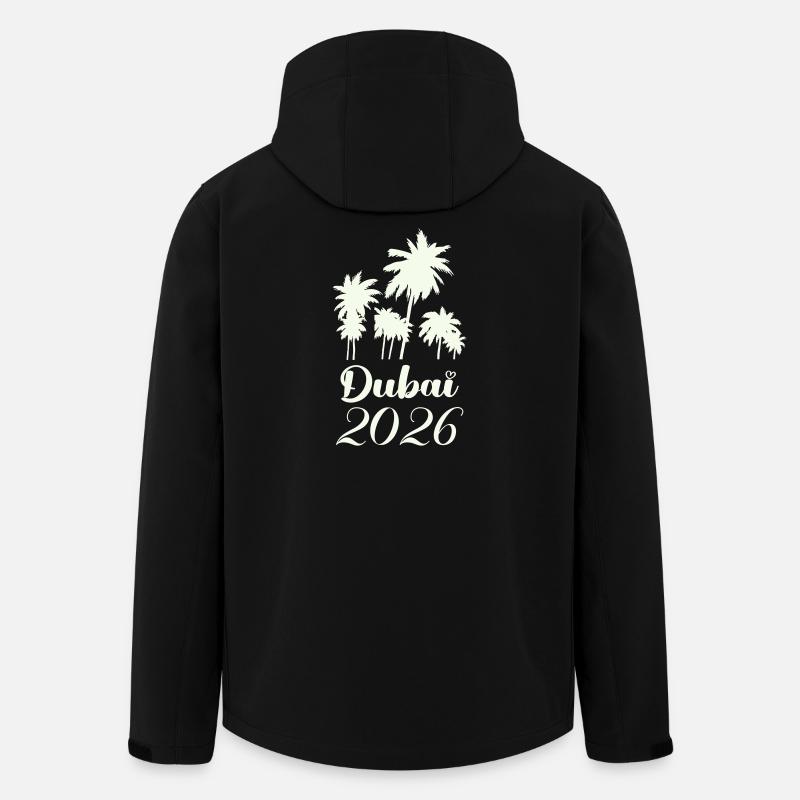 Dubai Palmen 2026 Script - Recycelte Männer Softshell-Jacke von Stanley/Stella - Schwarz