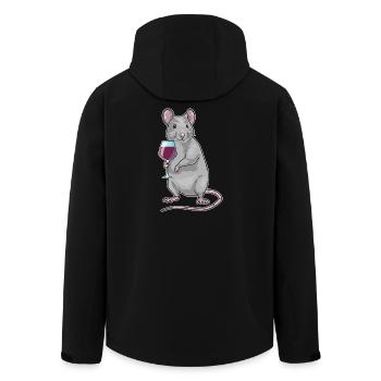 Maus Rotwein - Recycelte Männer Softshell-Jacke von Stanley/Stella - Schwarz - Hinten - AI Model Male 185 light (185cm)