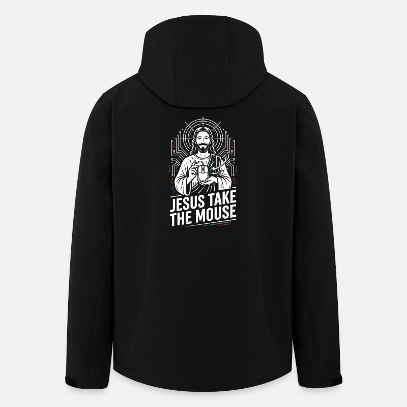 Jesus Take The Mouse Tech Faith - Recycelte Männer Softshell-Jacke von Stanley/Stella - Schwarz