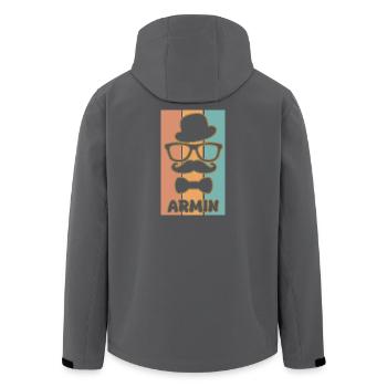 Armin as a name - Men’s Recycled Softshell Jacket by Stanley/Stella - black - Back - AI Model Male 185 light (185cm)