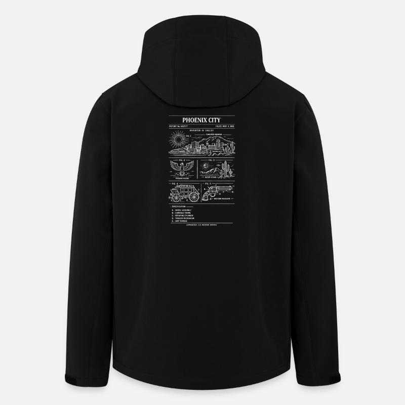 Phoenix City Bauplan - Recycelte Männer Softshell-Jacke von Stanley/Stella - Schwarz