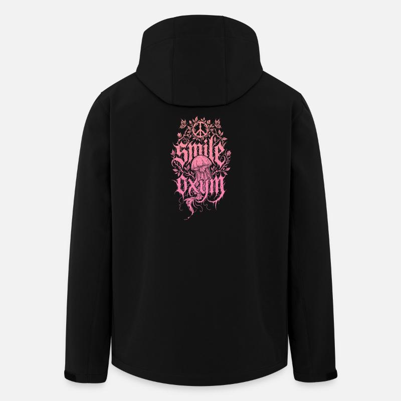 Pinke Quallen im Coralwald - Recycelte Männer Softshell-Jacke von Stanley/Stella - Schwarz