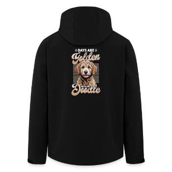 Goldendoodle Dog Breed - Men’s Recycled Softshell Jacket by Stanley/Stella - black - Back - AI Model Male 185 light (185cm)