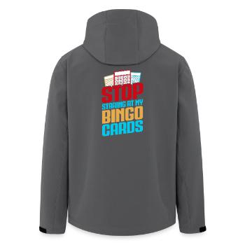 Bingo Game Stop Staring At My Cards Bingo - Men’s Recycled Softshell Jacket by Stanley/Stella - black - Back - AI Model Male 185 light (185cm)