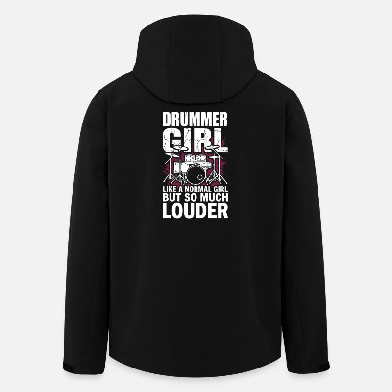 Drummer Girl Drummer Drum Rock Band - Men’s Recycled Softshell Jacket by Stanley/Stella - black