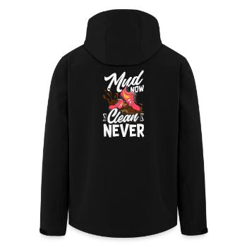 Fille sur un parcours d’obstacles boueux - Veste softshell homme en polyester recyclé Stanley/Stella - noir - Dos - AI Model Male 185 light (185cm)