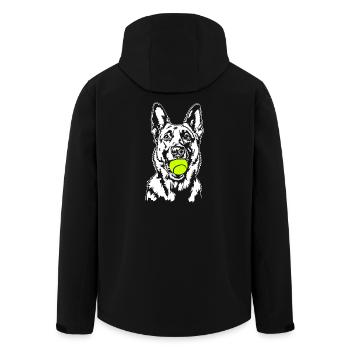 Malinois Ball Balljunkie Hunde Wilsigns - Recycelte Männer Softshell-Jacke von Stanley/Stella - Schwarz - Hinten - AI Model Male 185 light (185cm)