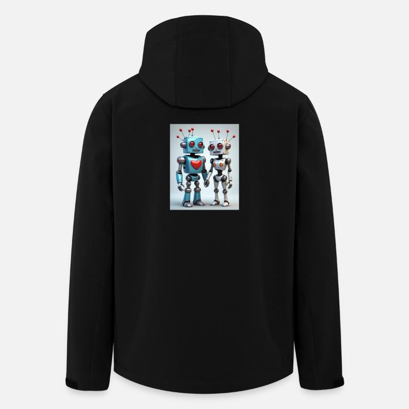 Roboter Pärchen - Recycelte Männer Softshell-Jacke von Stanley/Stella - Schwarz
