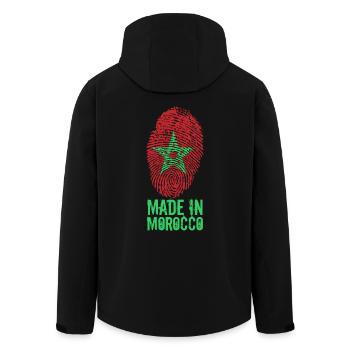 Made in Morocco / Gemacht in Marokko المغرب - Recycelte Männer Softshell-Jacke von Stanley/Stella - Schwarz - Hinten - AI Model Male 185 light (185cm)