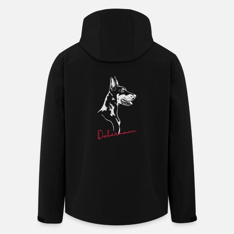 Dobermann Hundeportrait Hund Hunde Wilsigns - Recycelte Männer Softshell-Jacke von Stanley/Stella - Schwarz