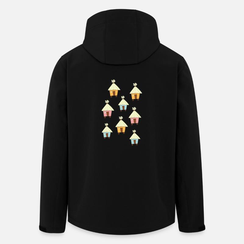 beach hut - Men’s Recycled Softshell Jacket Discoverer by Stanley/Stella - black