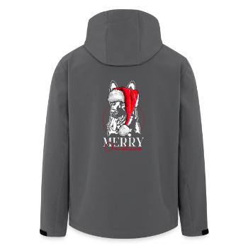 Santa German Shepherd Merry Christmas Dogs - Men’s Recycled Softshell Jacket by Stanley/Stella - black - Back - AI Model Male 185 light (185cm)