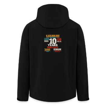 10 Years Double Digits Birthday Retro Design - Men’s Recycled Softshell Jacket by Stanley/Stella - black - Back - AI Model Male 185 light (185cm)