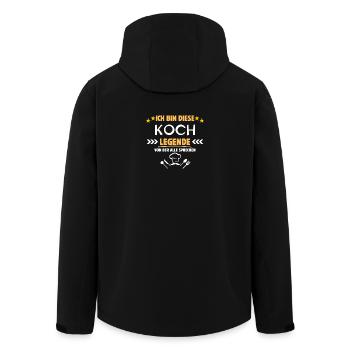 Koch Legende - Recycelte Männer Softshell-Jacke von Stanley/Stella - Schwarz - Hinten - AI Model Male 185 light (185cm)