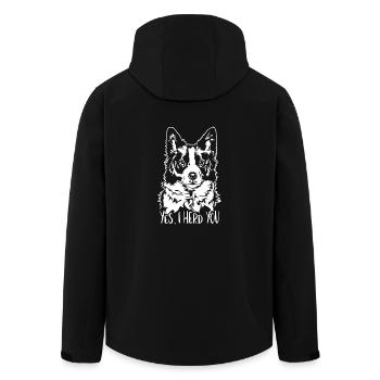 BORDER COLLIE Je te rassemble chien en disant Wilsigns - Veste softshell homme en polyester recyclé Stanley/Stella - noir - Dos - AI Model Male 185 light (185cm)