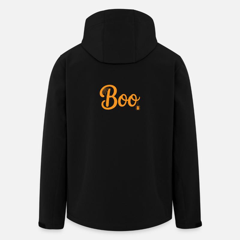 Boo toile d’araignée orange Halloween - Veste softshell homme en polyester recyclé Stanley/Stella - noir