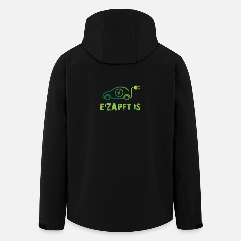  Elektrisches Auto Design - Recycelte Männer Softshell-Jacke von Stanley/Stella - Schwarz