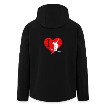 I Love Freestyle ski 2 - Men’s Recycled Softshell Jacket by Stanley/Stella - black - Back - AI Model Male 185 light (185cm)