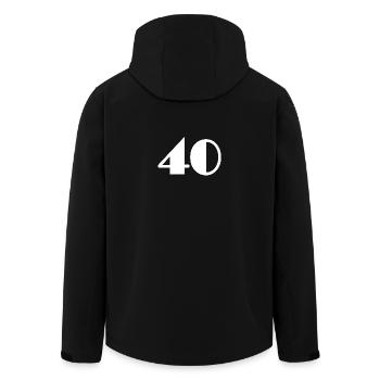 40 YEARS. 40th ANNIVERSARY. BIRTHDAY 40 YEARS. 40 - Men’s Recycled Softshell Jacket by Stanley/Stella - black - Back - AI Model Male 185 light (185cm)