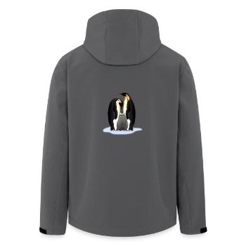 Pinguin Familile - Recycelte Männer Softshell-Jacke von Stanley/Stella - Schwarz - Hinten - AI Model Male 185 light (185cm)