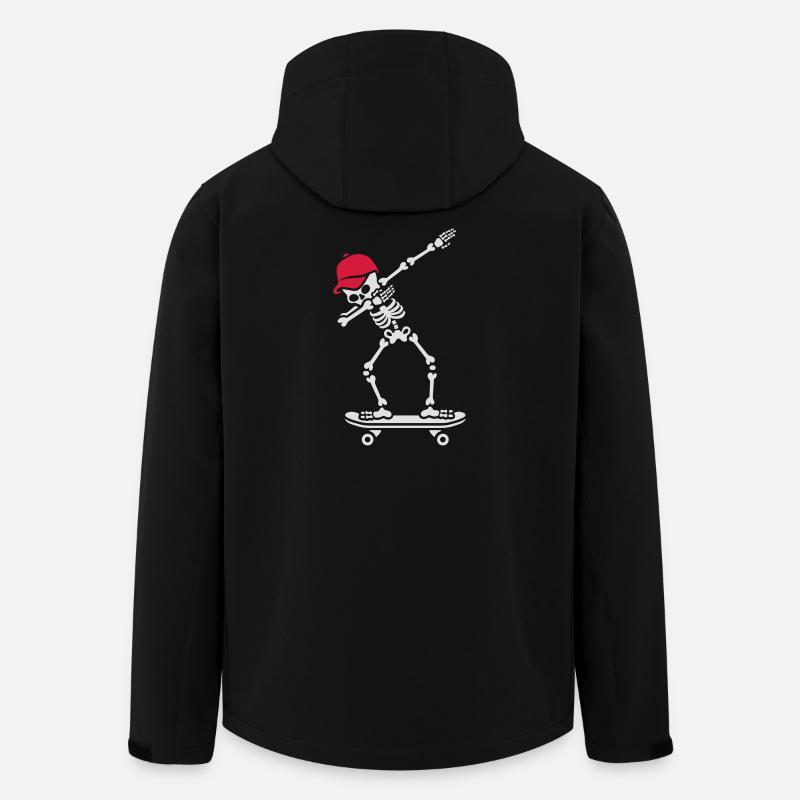 Dab dabbing skeleton skateboard skater - Stanley/Stella herre softshelljakke i genanvendt polyester Discoverer - sort
